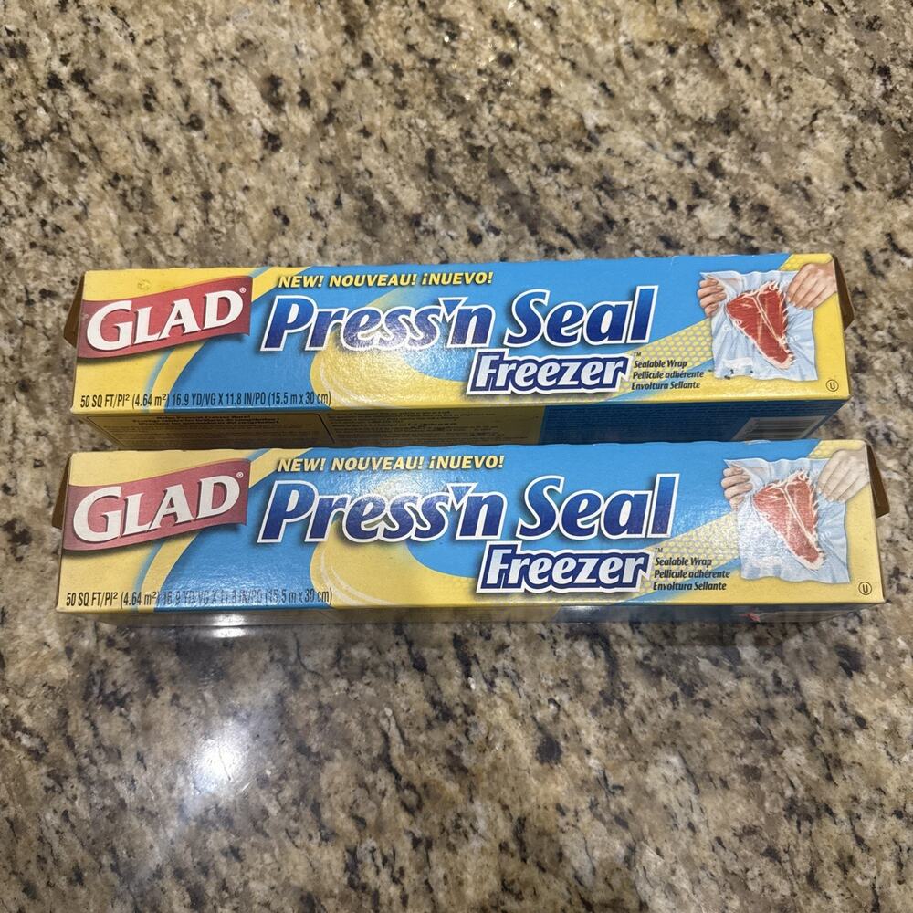 “2” Glad Press N Seal FREEZER 50 Sq Ft Brand New Sealed RARE